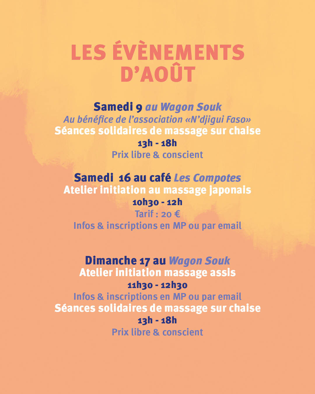 Agenda du mois d’Aout